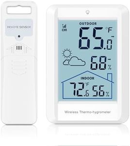 LOFICOPER Indoor Outdoor Thermometer Hygrometer, Wireless Weather Station, Digital Temperature Humidity Meter with Max/Min Record, Weather Forecast, ℉/℃ Switch, Backlight, for Home, Greenhouse