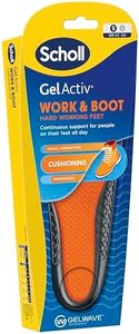 Scholl Gel Activ Work & Boot Insoles Providing Cushioning, Shock Absorption & Springiness for Hard Working Feet. Small - (Size 4.5-8.5) - 1 Pair