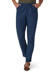 chic classic collection Womens Plus Size Stretch Elastic Waist Pull-On Pant, Mid Shade Denim, 26 Petite