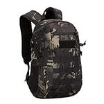 HUNTVP 12L Daypack Tactical Military Molle Backpack Waterproof Student School Rucksack Daysack for Running Working (Camo)