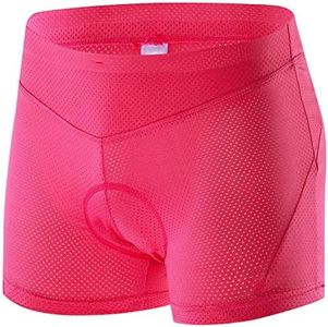 Cycling Underwear Women Padded, Bike Shorts Women with Padding,Bicycle Briefs,Biking Underwear Women Pink X-Large