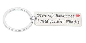 Aura Drive Safe Handsome Engraved Key Ring For Husband Boy Friend Men Papa Dad Brother Silver Key Chain