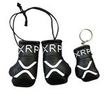Bitcoin XRP Crypto accessories hanging Mini Boxing Gloves & Keyring Keychain Set bundle for car home office keys bag cryptocurrency gift gifts present for men women 2021 (XRP)
