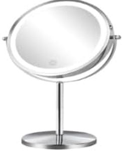 GarveeHome Lighted Makeup Mirror, 1X/10X Magnifying Vanity Mirror with Lights, 3 Color Settings & Adjustable Brightness, 360° Rotating Magnification Mirror for Desk Beauty & Personal Care, Black