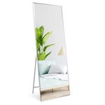 PETAFLOP 165x60cm Full Length Mirrors, White Free Standing Mirror Suitable for Wall Mounting or Floor Display in Bedrooms, Living Rooms, and Commercial Settings