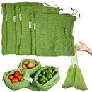 VOLTURI Vegetable Bag for Fridge (6 pcs), Fridge Storage bags with Drawstrings, 100% Cotton Vegetable Storage Bags for Refrigerator, Keeps Veggies Fresh Longer, Eco-Friendly Fridge Bag