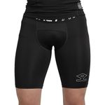 SHREY Intense Compression Men’s Shorts Gym Running Sports Training Wear (Black XL)