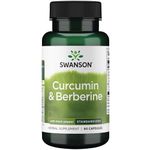 Swanson, Curcumin & Berberine, with Black Pepper, 60 Capsules, High-Dose, SOYA-Free, Gluten-Free, GMO-Free