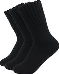 BomKinta Boot Socks for Women Winter Solid Thick Socks Soft Cozy Warm Socks Gifts for Women-Black Black Black -3 Pairs