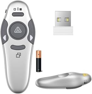 Presentation Clicker Wireless Presenter Remote Clicker for PowerPoint Presentation Remote, PowerPoint Slide Advancer for Mac/Windows/Linux, Google Slide/PPT/Keynote, USB A, Silver