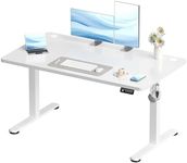 Devoko Electric Standing Desk 120x60cm Sit Stand Table Height Adjustable with Backpack Hook and Memory Smart Panel, Home Office, White