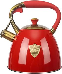 LUXGRACE Tea Kettle -2.9 Quart Kettles Stovetop Whistling Teapot Stainless Steel Pots for Stove Top Whistle Pot Red