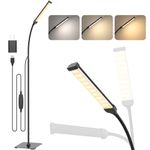 Floor Lamp, iFalarila Reading Lamps Floor Standing [120 LEDs with 3 Color Mode 3000K-6000K & 10 Brightness Setting] Dimmable Desk Light with Flexible Gooseneck for Living Room Bedroom Office