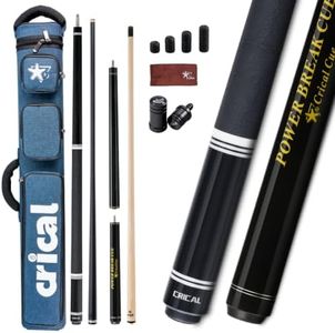 CRICAL Complete Pool Cue Set, Carbon Fiber Playing Cue, Hard Maple Break/Jump Cue, 2x4 Cue Case, 12.5mm Pro Taper Shaft, 13.5mm Bakelite Tip, Weight Bolts & Towe-Black