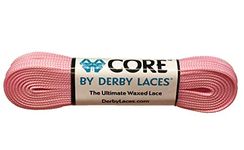 Derby Laces CORE Narrow 6mm Waxed Lace for Figure Skates, Roller Skates, Boots, and Regular Shoes (Pink Cotton Candy, 108 Inch / 274 cm)