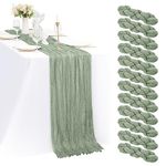 12 Pack 35x120 Inch Cheesecloth Table Runner Sage Green Table Runner 10FT Cheese Cloth Table Runner Sage Green Table Runner Wedding Table Decor for Wedding Table Runner 120 Inches Long