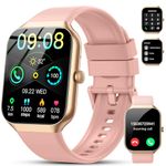 Smart Watch for Men Women with Bluetooth Call 1.91" Screen Fitness Watch with 24H Sleep/Heart Rate Monitor, 120+ Sports Mode Fitness Tracker Smartwatch with IP68 Waterproof for Android iOS, Rosegold