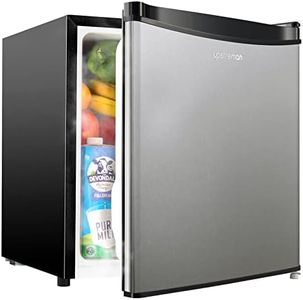 Upstreman 1.7 Cu.ft Mini Fridge with Freezer, Adjustable Thermostat, Energy Saving, Low Noise, Single Door Compact Refrigerator for Dorm, Office, Bedroom, Stainless- FR17