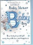 Baby Shower Card ~ with Special Wishes As You Celebrate Your Baby Shower ~ Card for The Mum to be ~ Boy Design