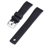 WAMD Quick Release FKM Rubber Watch Strap - Summit (Black, 20 mm)