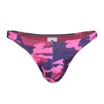 JJ Malibu Men's Stretchy Elastic Breathable Bikini Brief Thong Jockstrap Underwear,PurpleCamo,Medium