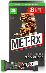 MET-Rx Big 100 Protein Bar, Meal Replacement, 30G Protein, Gluten Free, Crispy Apple Pie, 3.52 oz. ea, 8 Count (Packaging May Vary)