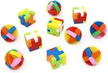 Big Mo's Toys Puzzle Erasers - Individually Wrapped Goody Bag Party Favor and Stocking Stuffers Pencil Eraser - 6 Balls and 6 Cubes