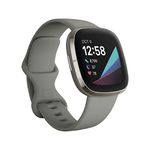 Fitbit Sense Advanced Unisex Smartwatch with Tools for Heart Health, Stress Management & Skin Temperature Trends, Sage Grey / Silver