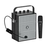 WinBridge 60W Powerful Wireless Voice Amplifier with Handheld and Headset Microphones for Teachers,Portable PA System with Sound Effects, Karaoke Speaker and Mic System Support Guitar Play S97