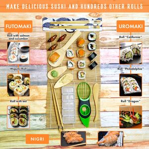 Sushi Making Kit – 14-Piece DIY Sushi Roller Set