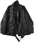 LY VAREY LIN Women Faux Leather Jacket Lapel Collar Motorcycle Zip Up Long Sleeve Motor Biker Short Coat Jacket (2123Black, S)