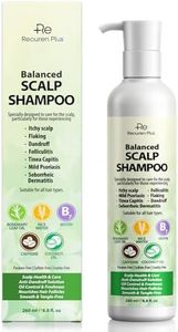 Folliculitis Shampoo Seborrheic Dermatitis Psoriasis Shampoo: Scalp Dandruff, Dry Scalp & Flake Control — Sulfate-Free, Nourishing with Salicylic Acid, Piroctone Olamine, Rice Water, Rosemary Oil 260ml