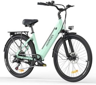 HillMiles MileCity1 26" Adult Electric Bike, 7-Speed 36V 13Ah Removable Battery, 25km/h & 80-100km Range E-bike For Urban Commuters, IP65 Waterproof (Green)