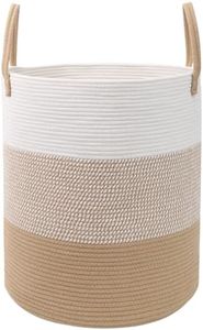 HZFTJOY 105L Extra Large Woven Laundry Basket Hamper With Handles - Yellow