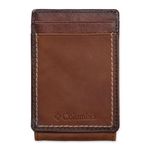 Columbia Men's Slim Burnished Magnetic Front Pocket Wallet, Brown, RFID Slim Burnished Magnetic Front Pocket Wallet