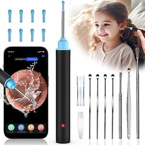 Ear Cleaner Ear Wax Removal Tool with Camera 20 Pcs HD 1920P WiFi Earwax Remover 3.5mm Otoscope Kit Wireless Ear Camera Tool with 6 LED Lights Compatible with iOS Android for Kids Adults and Pets