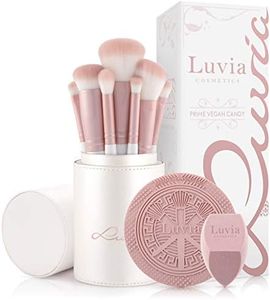 Set de pinceaux de maquillage Luvia, Prime Vegan Pro - Candy, 7 pinceaux de maquillage avec rangement pour pinceaux, éponge Blender & tapis de nettoyage pour pinceaux cosmétiques