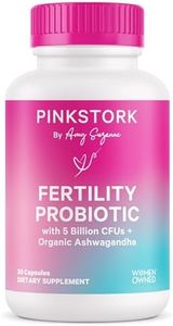 Pink Stork Fertility Probiotic: Fertility Supplements for Women, Probiotics for Reproductive Gut Health, Vaginal pH Balance, Ashwagandha, Women-Owned, 30 Capsules