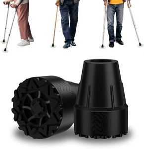 supregear Cane Tips, 2 Pack Heavy Duty Rubber Replacement Tips for Canes Crutches Walking Sticks, Non-Slip Extreme Grip Crutch Tips with Metal Inserts (5/8 inch)