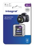 Integral 32GB SD Card High Speed Memory SDHC Up To 100MB/S V10 UHS U1