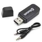 ShopMagics USB Car Bluetooth for Samsung Galaxy Grand Prime Duos TV, Samsung Galaxy Grand Prime, Samsung Galaxy Grand Quattro Car Bluetooth Music Receiver Adapter with Built-in Mic and 3.5mm Audio Stereo Wireless Hifi Dongle Transmitter Mp3 Speaker Hands free Car Kit (UCB, Black)