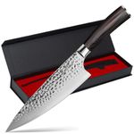 imarku Damascus Chef Knife 8.5 Inch, VG-10 Steel Core, 67-Layer Razor Sharp Blade, 12–15° Hand-Polished Edge, Premium Japanese Chef Knife, Ideal Gift for Home Cooks & Cooking Enthusiasts