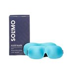 Amazon Brand - Solimo Sleep Mask, With Eye Cushion, Ultra Smooth, Adjustable Strap, Total Blockout (Blue, Pack Of 2)