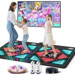 Dance Mat for TV, HAPHOM Wireless Musical Electronic Dance Mats, Double User Dance Pad Non-Slip with HD Camera Host, Dancing Mat for Kids and Adults, Gift for Girls & Boys