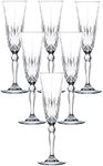 Lorren Home Trends Lorenzo Crystal Melodia Collection Wine Glass Set by RCR, 6 Count (Pack of 1), Flute