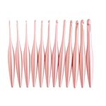 Furls Crochet Hook, Blush Streamline Metal Polished & Matte Finish, Ergonomic Handle Crochet Hooks 7" (Blush - Polished, E - 3.50MM)