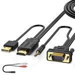 FOINNEX VGA to HDMI Adapter Cable, 33FT/10M, 1080P for Old PC to New Monitor/TV