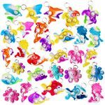 30 Packs Funny Summer Present Unique Mini Ocean Assorted fidgets Bubble Toys for Kids Children Classroom Students Gift from Teacher,Birthday Party Favors