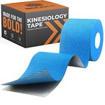 Boldfit Kinesiology Tape for Physiotherapy, Sports Injury, Pain Relief Muscle Tape, for Shoulder, Wings, Arms, Ankle K Taping Waterproof Athletic Tape for Pain Support -2 Inch Blue