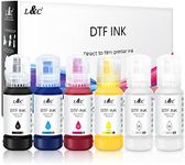 L&C DTF Ink for EPSON ET 8550, DTF Transfer Ink Refill for epson et-8550 D570 R1390 DTF Printers, Heat Transfer Printing Ink Set 100ml X 6